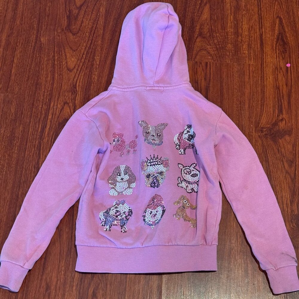 Cute Pink Zip-Up with Dog Design – Size 6